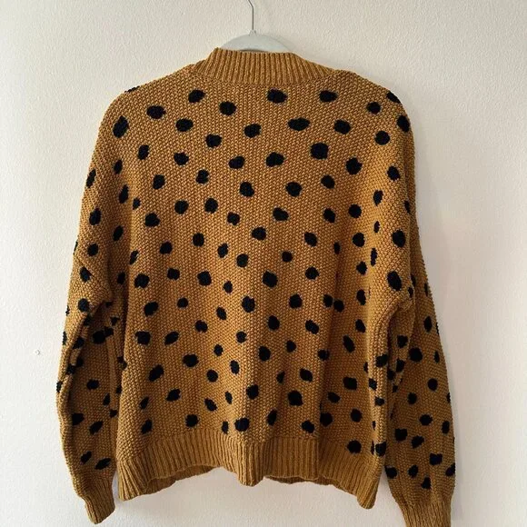 Women's Madewell Cardigan - Leopard Print Polka Dot - Size Large - EUC - Picture 2 of 5